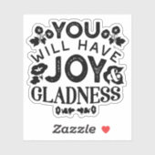 You Will Have Joy and Gladness Inspirational Quote シール (シート)