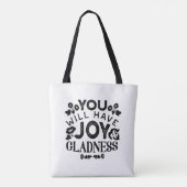 You Will Have Joy and Gladness Inspirational Quote トートバッグ (裏面)