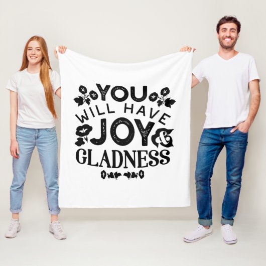 You Will Have Joy and Gladness Inspirational Quote フリースブランケット (インサイチュ)