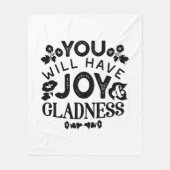 You Will Have Joy and Gladness Inspirational Quote フリースブランケット (正面)