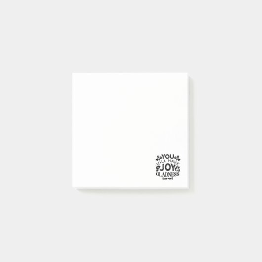 You Will Have Joy and Gladness Inspirational Quote ポストイット (正面)