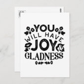 You Will Have Joy and Gladness Inspirational Quote ポストカード (正面/裏面)