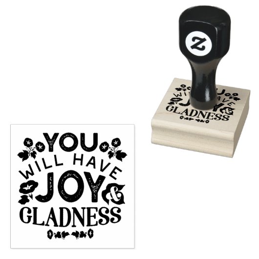 You Will Have Joy and Gladness Inspirational Quote ラバースタンプ (押印)