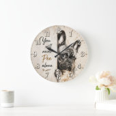 You Will Never Pee Alone French Bulldog ラージ壁時計 (ホーム)