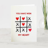 You Won My Heart Tic Tac Toe Card カード (正面)