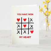 You Won My Heart Tic Tac Toe Card カード (黄色い花)