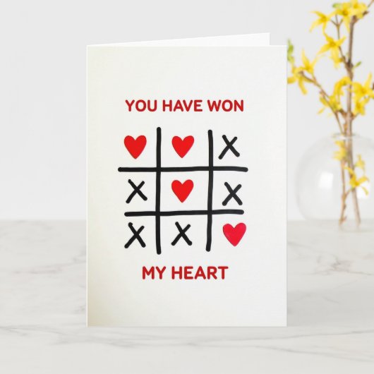 You Won My Heart Tic Tac Toe Card カード (黄色い花)