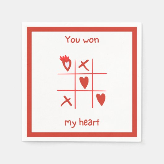 'You Won My Heart' Valentine's Day Sweet Whimsy  スタンダードカクテルナプキン (正面)