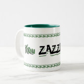 You Zazzle Me Green and Black Mug ツートーンマグカップ (正面左)