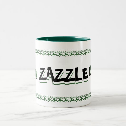 You Zazzle Me Green and Black Mug ツートーンマグカップ (中央)