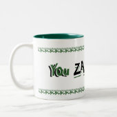 You Zazzle Me Green and Black Mug ツートーンマグカップ (左)