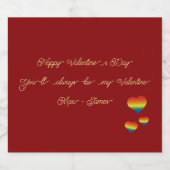 You'll Always Be My Valentine LGBT Hearts Flag スパークリングワインラベル (シングルラベル)