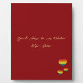 You'll Always Be My Valentine LGBT Hearts Flag フォトプラーク (正面)