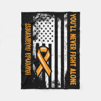 You'll Never Fight Alone Blood Cancer Leukemia Awa フリースブランケット