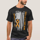 You'll Never Fight Alone Blood Cancer Leukemia Awa Tシャツ (正面)