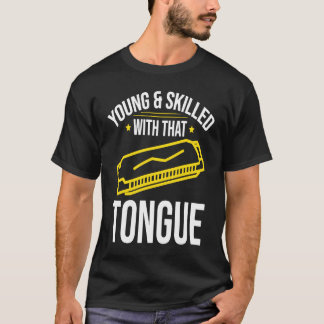 Young and Skilles Harmonica Player Tシャツ