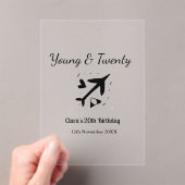 Young and twenty adventure happy birthday add name アクリル招待状 (インサイチュ (ポータブル))