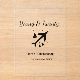 Young and twenty adventure happy birthday add name アクリル招待状