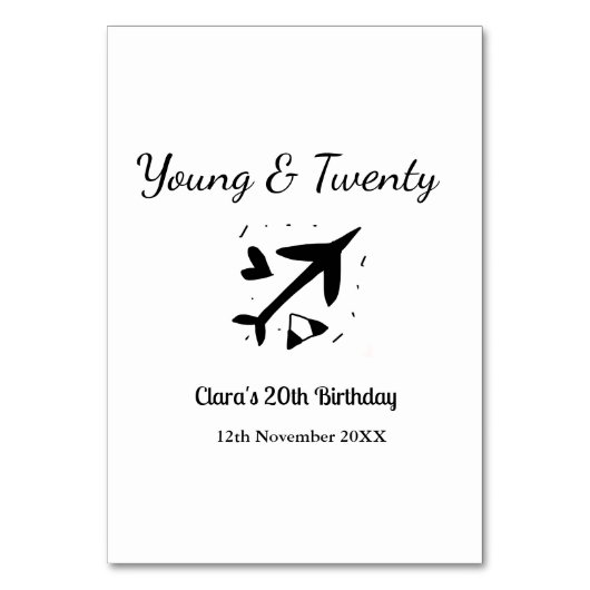Young and twenty adventure happy birthday add name テーブルナンバー (正面)