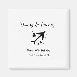 Young and twenty adventure happy birthday add name マグネット
