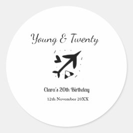 Young and twenty adventure happy birthday add name ラウンドシール