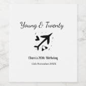 Young and twenty adventure happy birthday add name ワインラベル (シングルラベル)