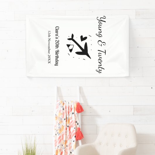 Young and twenty adventure happy birthday add name 横断幕 (インサイチュ)