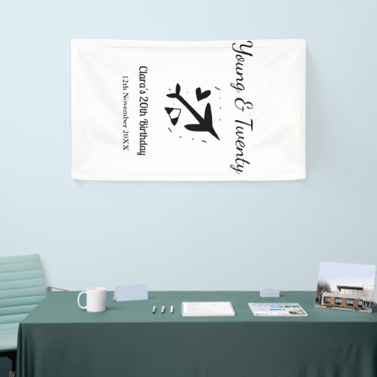 Young and twenty adventure happy birthday add name 横断幕 (トレードショー)