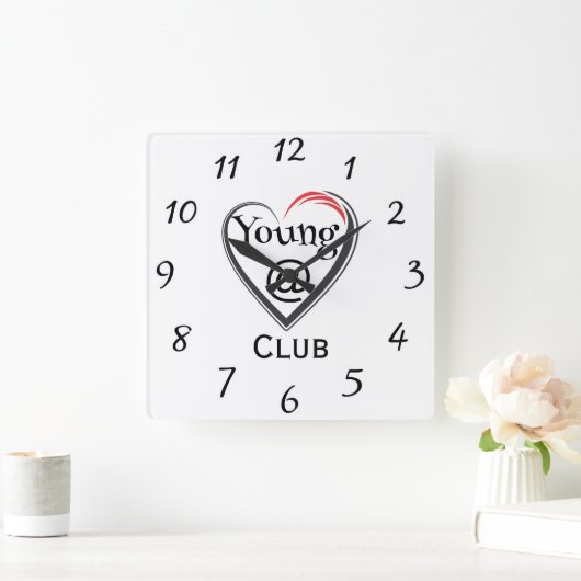 Young at Heart Club Clock スクエア壁時計 (ホーム)