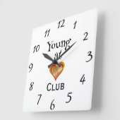 Young at Heart Club Clock スクエア壁時計 (傾斜)