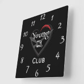 Young at Heart Club Clock スクエア壁時計 (傾斜)