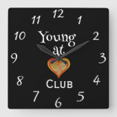 Young at Heart Club Clock スクエア壁時計 (正面)