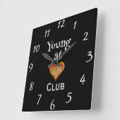 Young at Heart Club Clock スクエア壁時計 (傾斜)