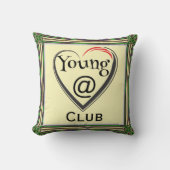 Young at Heart Club Throw Pillow クッション (正面)
