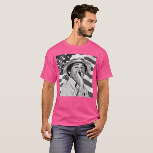 Young Barack Obama Patriotic Smoking Tシャツ (正面フル)