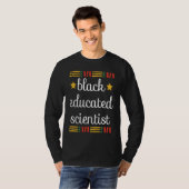 Young Black And Educated African Scientist Black H Tシャツ (正面フル)
