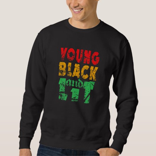 Young Black And Lit Pride African American History スウェットシャツ (正面)