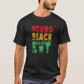 Young Black And Lit Pride African American History Tシャツ (正面)