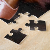 Young Black Ballerina in Pink Tutu & Pointe Shoes ジグソーパズル (側面)
