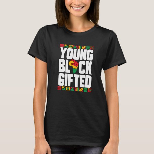 Young Black ed Black History Month Boys Girls Tシャツ (正面)