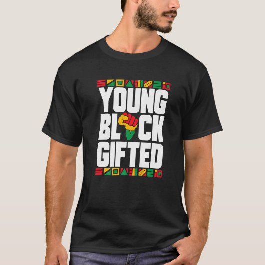 Young Black Ed Black History Month Boys Girls Tシャツ (正面)