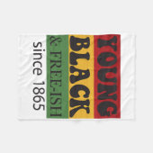 Young Black Free-ish Since 1865 Black History Mont フリースブランケット (正面(横))
