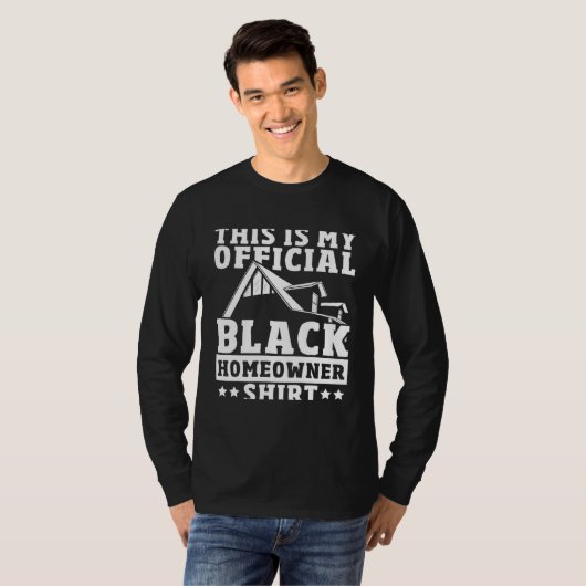 Young Black Homeowner First Time House Buyer Black Tシャツ (正面フル)