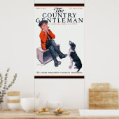 Young Boy & 縁ど Collie～Country Gentle Cover ポスター (キッチン)