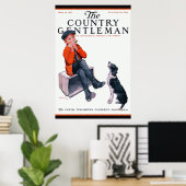 Young Boy & 縁ど Collie～Country Gentle Cover ポスター (ホームオフィス)