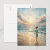 Young Boy on Beach ポストカード (正面/裏面)