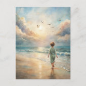 Young Boy on Beach ポストカード (正面)