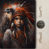 Young Brave & Eagle Headdress Decoupage 薄葉紙
