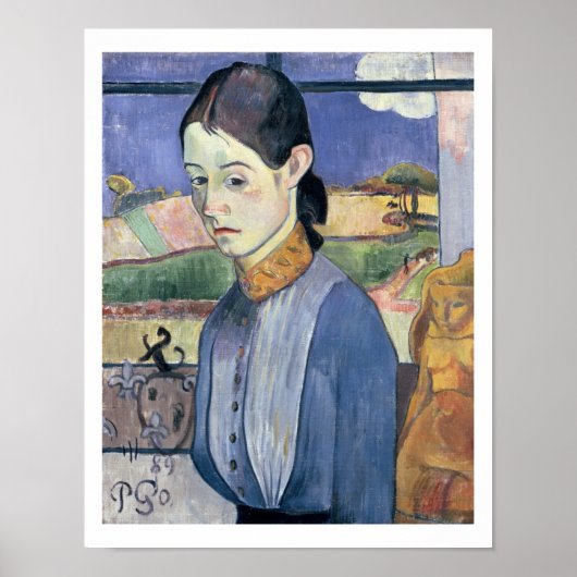 Young Breton Woman, 1889 (キャンバス油) ポスター (正面)