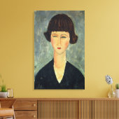 Young Brunette, 1917 (キャンバス油) キャンバスプリント (インサイチュ (リビング))